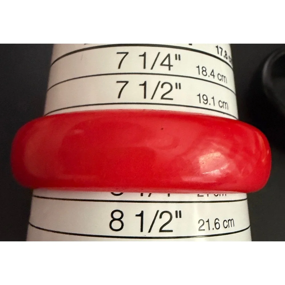 Vintage Acrylic Bangle Bracelet Set Red Black Yellow Chunky Stack Retro Pop Art
